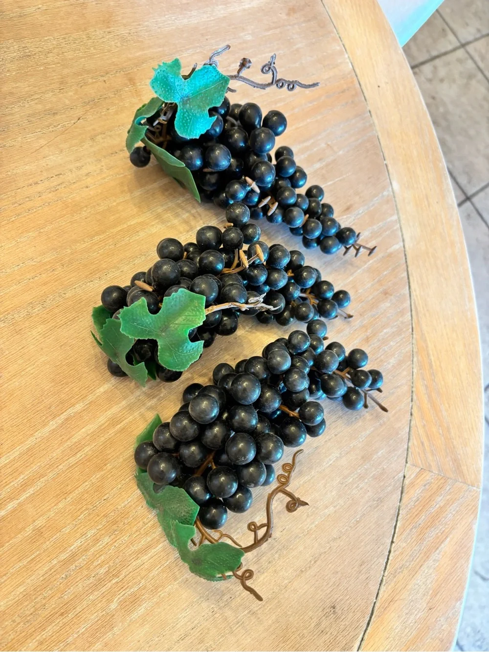 Vintage dark purple Grape Clusters Home Accent - Set of 3 vintage rubber grapes